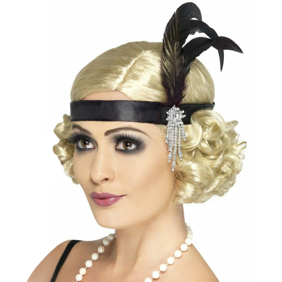Women'S Fashion In The 1920S - Ladies Flapper Feather Headband Charleston Headdress