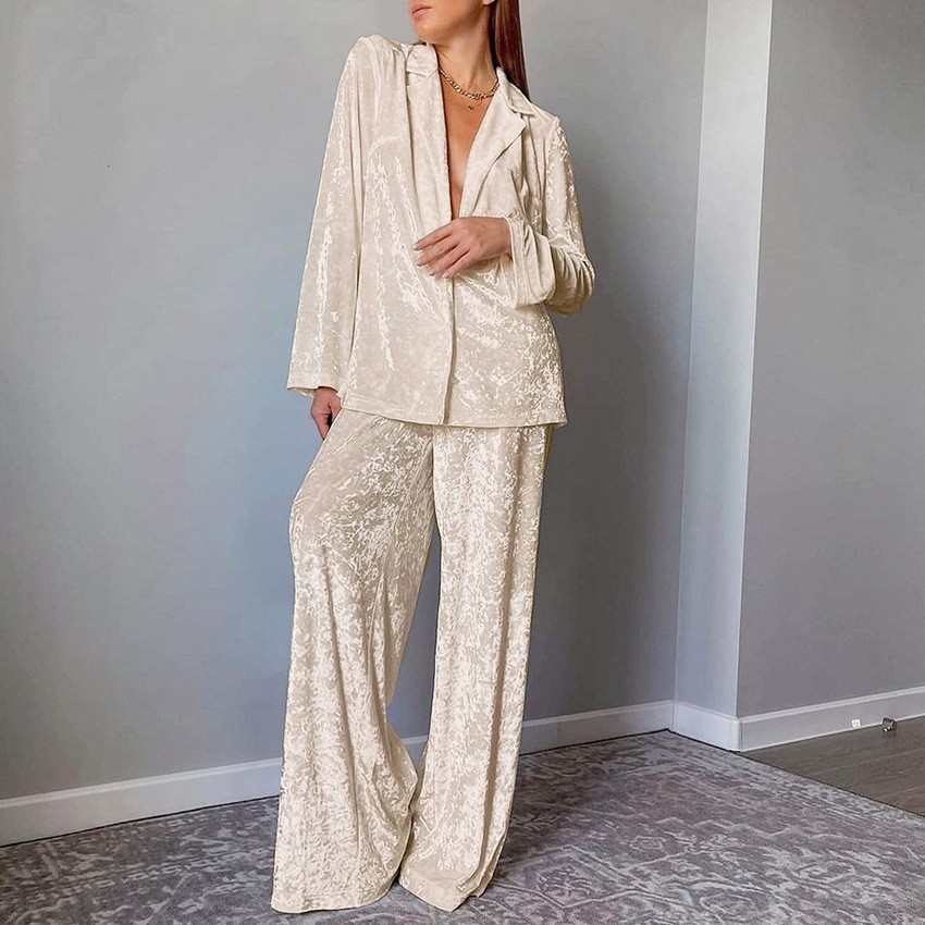 Velvet Blazer Women - Women's 2-piece Sets Crushed Velvet Pajama
