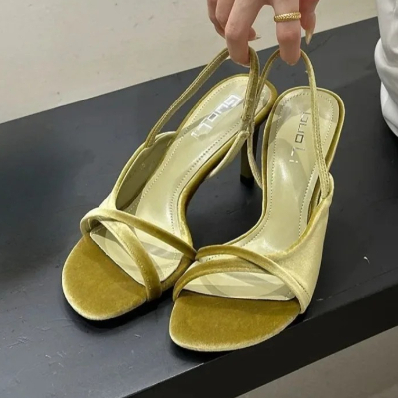 Sale Fashion Women - Velvet Luxury Women Heels Shoes Open