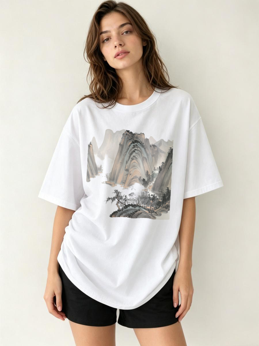Women Fashion Brand Logo - T Shirts Streetwear Oversized Graphic Print