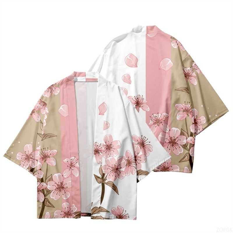 Women'S Fashion Essentials - Summer Women Flower Print Kimono Men