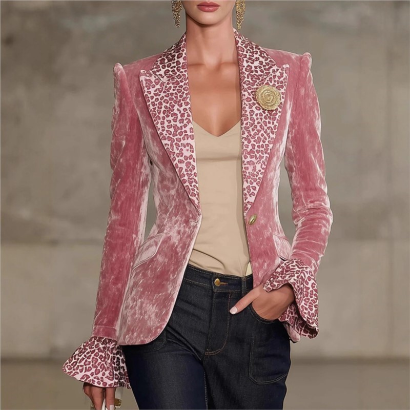 Velvet Blazer Women - Luxury Solid Color Velvet Blazer For