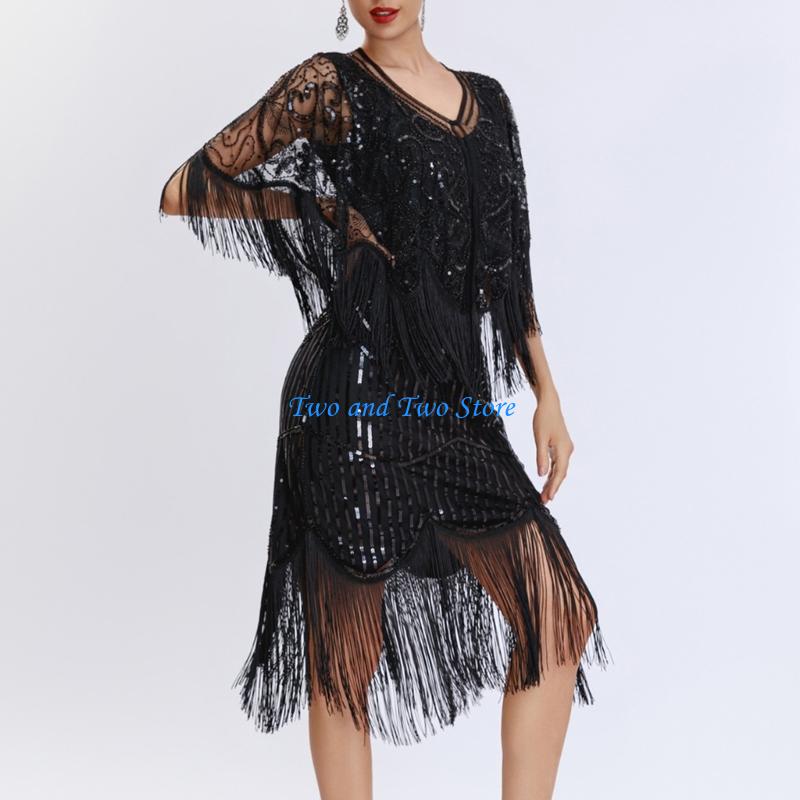 Women'S Fashion In The 1920S - HX6F Sparkling Sequined Capelet Nostalgic Shawl