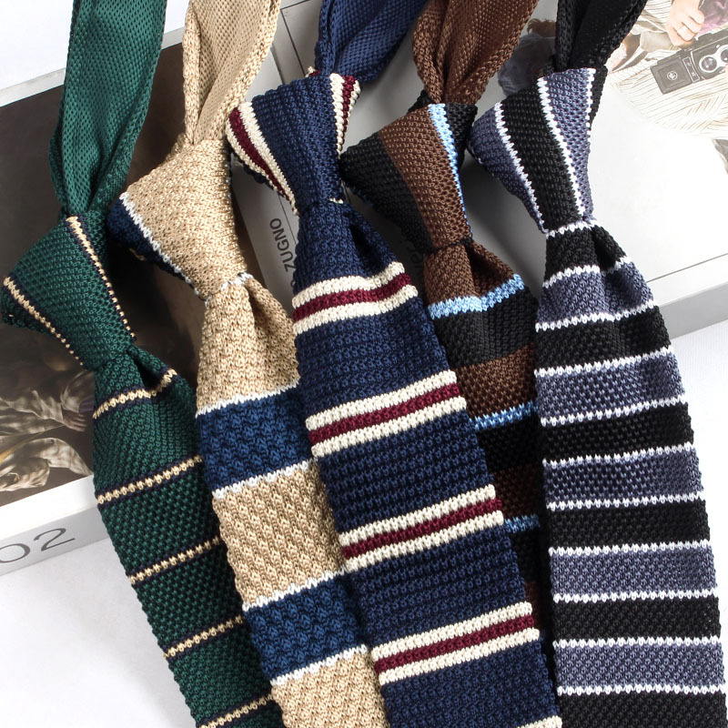 Women Fashion Blouse - Striped Knitted Neckties For Men Narrow