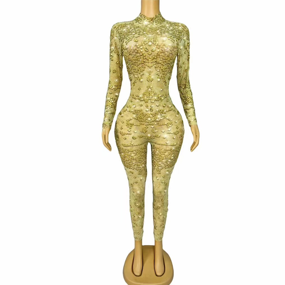 Sexy Stage Shining Gold Rhines - Women Fashion Photoshoot recension och pris