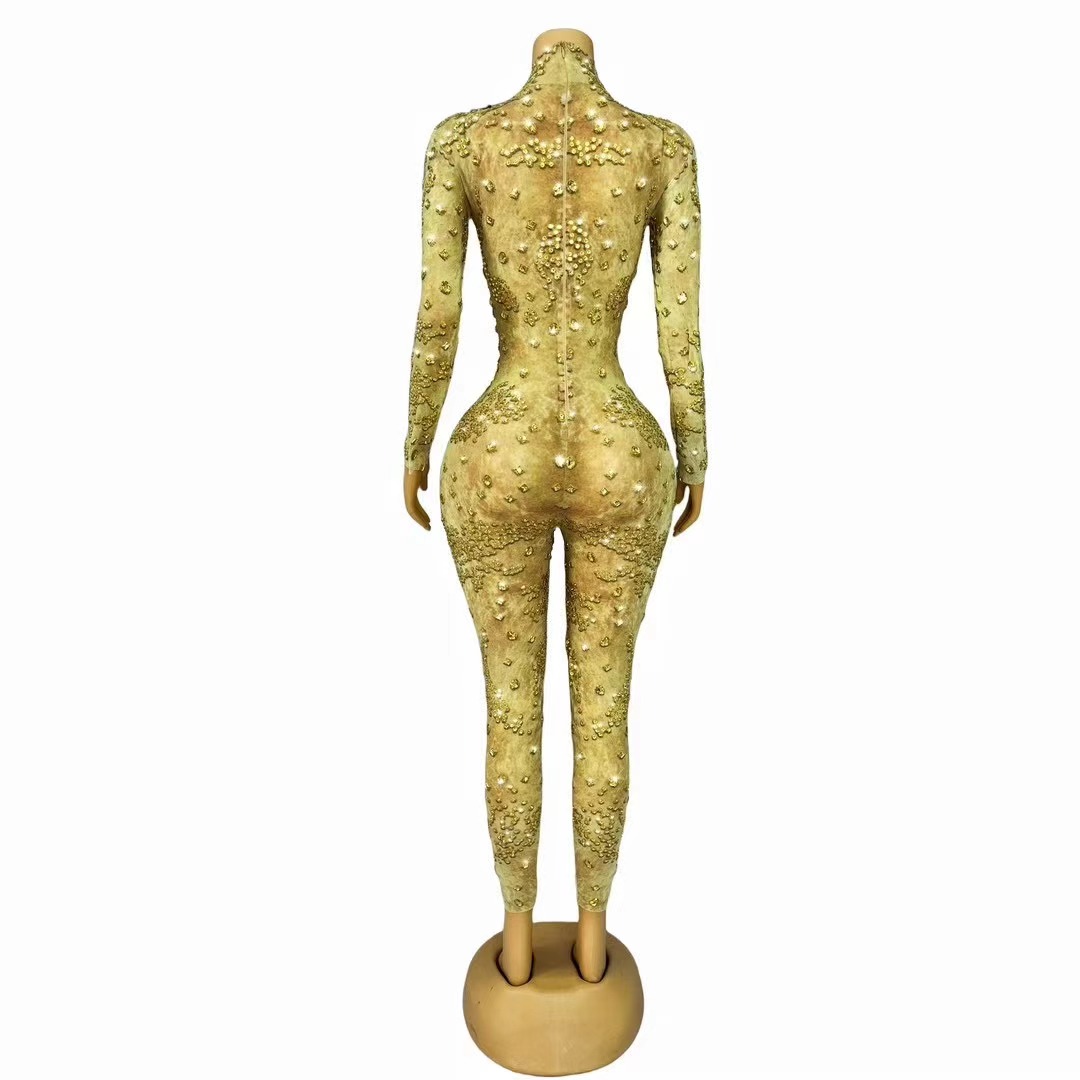 Sexy Stage Shining Gold Rhines - Women Fashion Photoshoot recension och pris