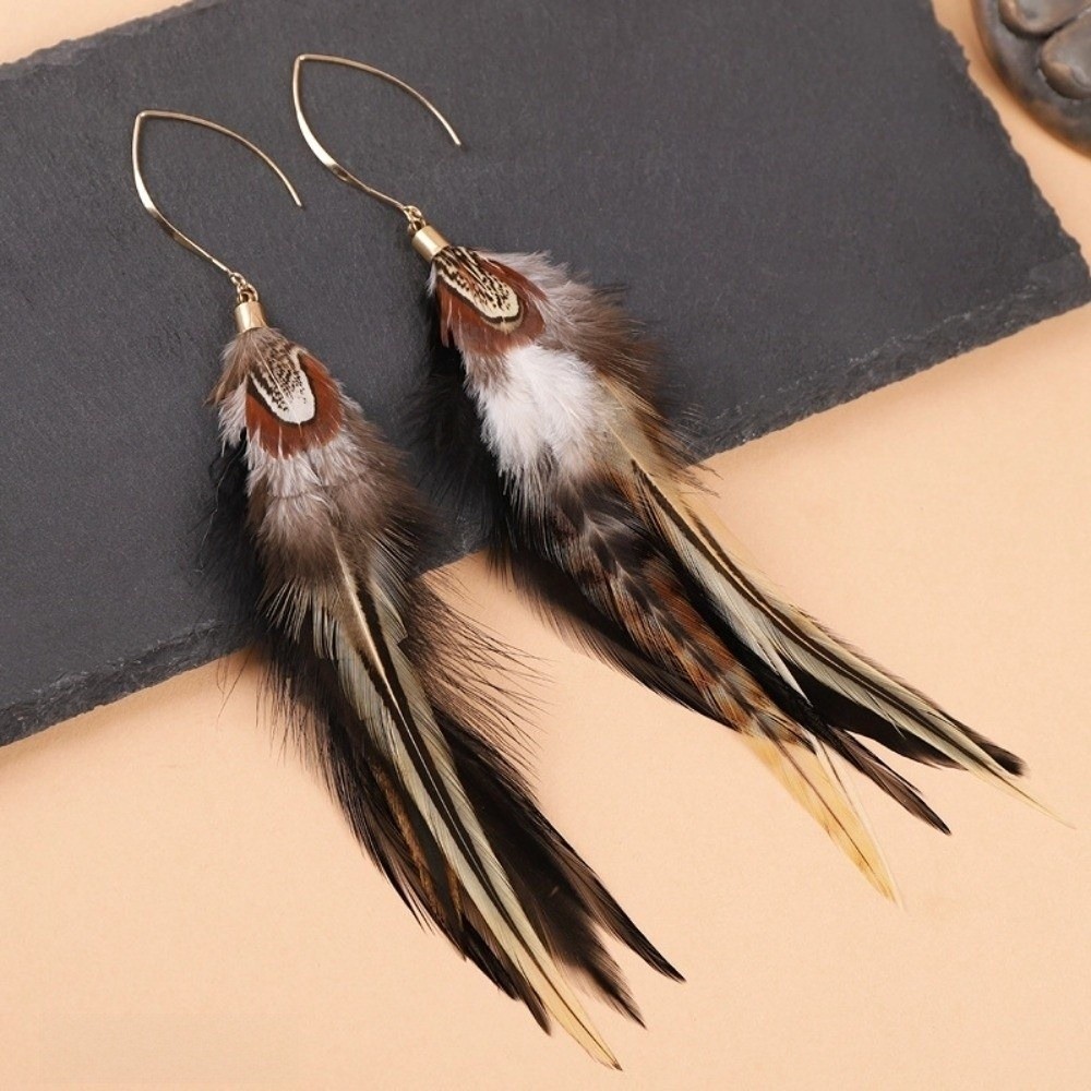 Boho Long Feather Dangle Earri - Women Fashion Photoshoot recension och pris