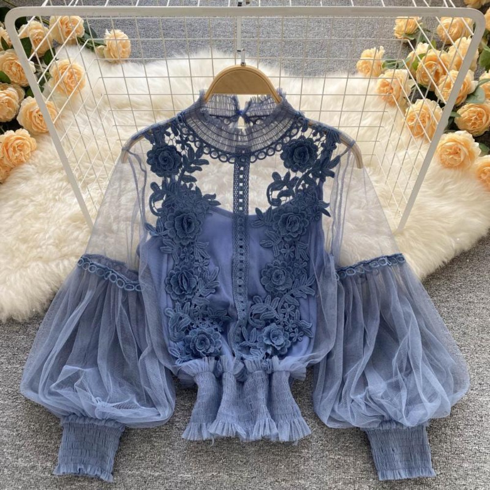 2Pcs/Set Lace Puff Long Sleeve - Women'S Fashion Essentials recension och pris