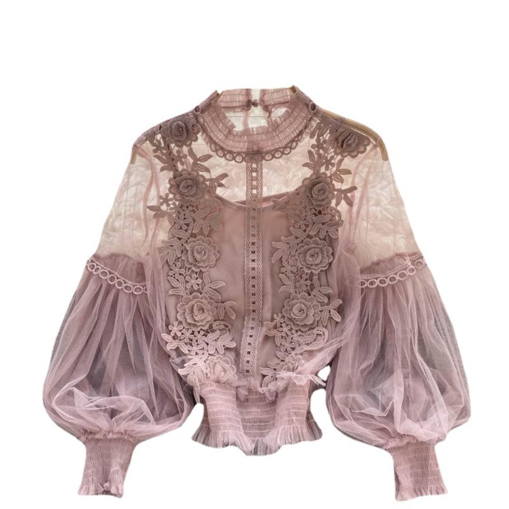 2Pcs/Set Lace Puff Long Sleeve - Women'S Fashion Essentials recension och pris