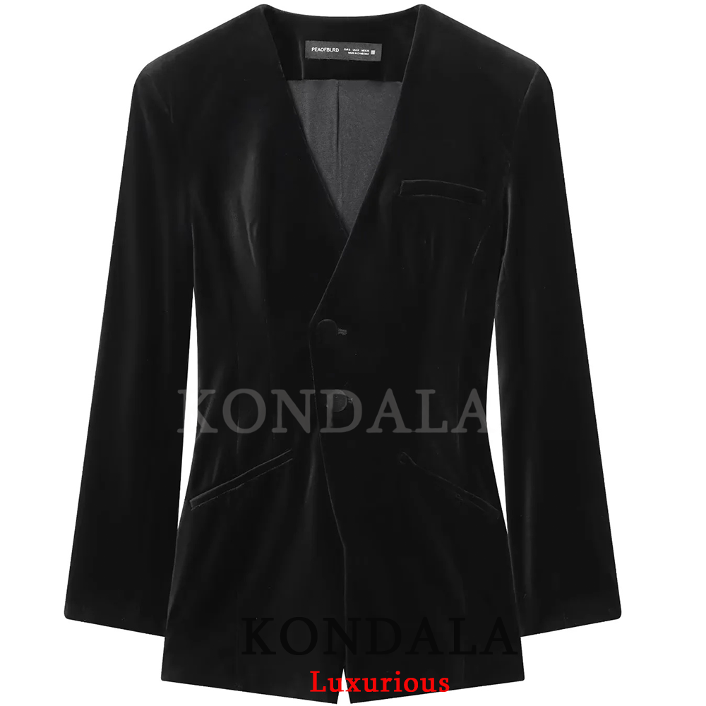KONDALA Vintage Casual Women B - Velvet Blazer Women recension och pris