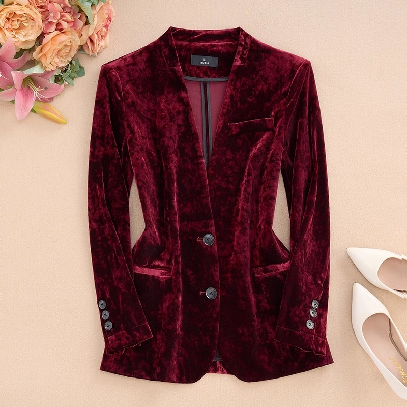 Spring And Autumn New Printed  - Velvet Blazer Women recension och pris