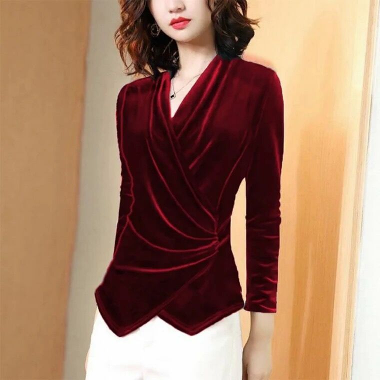 Women Blouse 2025 Autumn Gold  - Velvet Blazer Women recension och pris