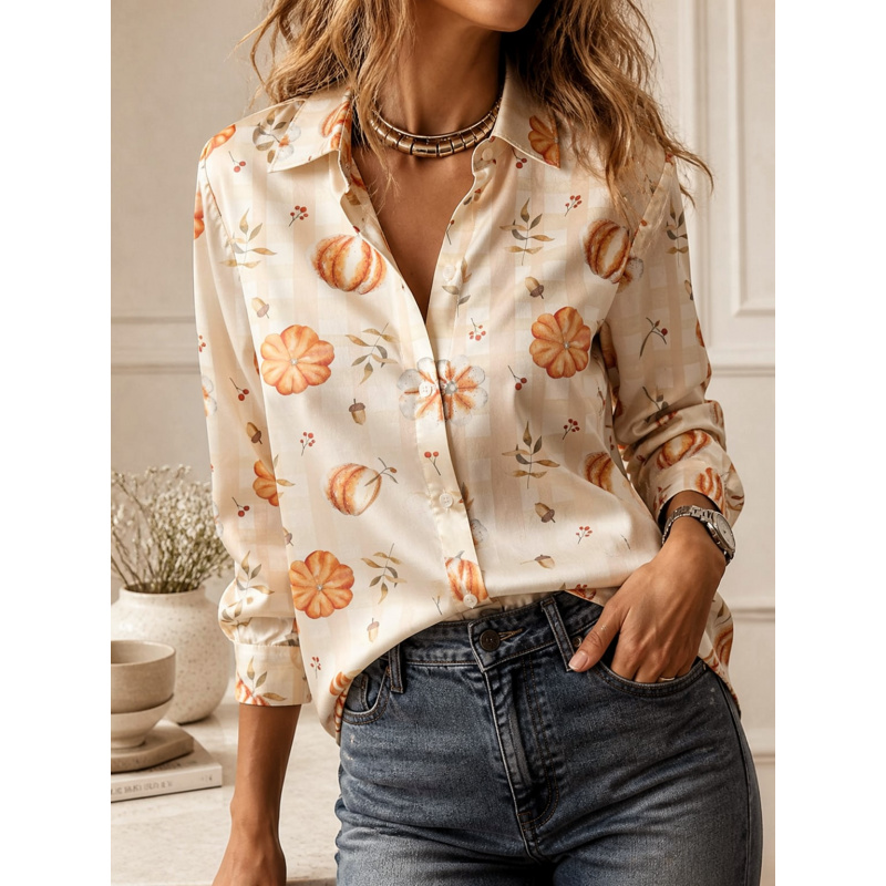 2026Fashion lapel collar long  - Women Fashion Blouse recension och pris