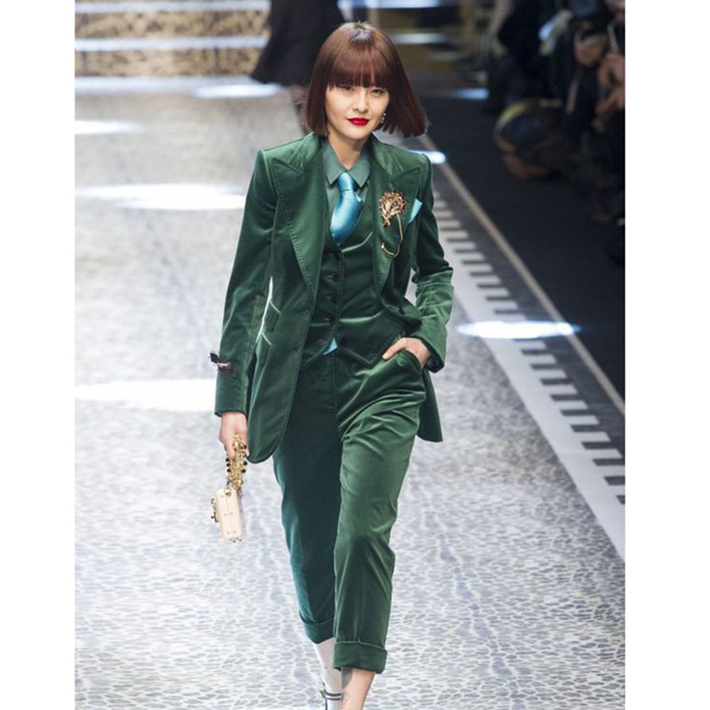 Luxury Green Velvet Winter Clo - Velvet Blazer Women recension och pris