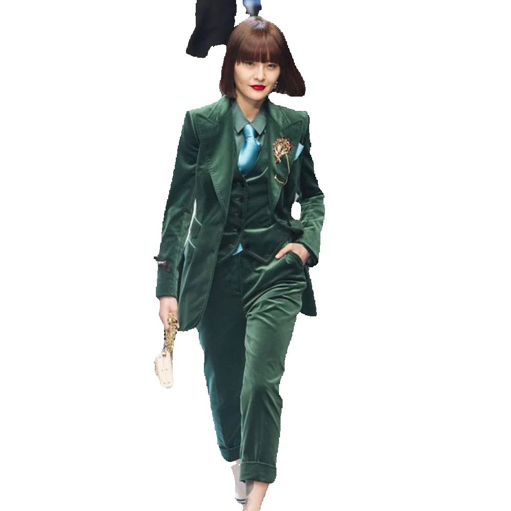 Luxury Green Velvet Winter Clo - Velvet Blazer Women recension och pris