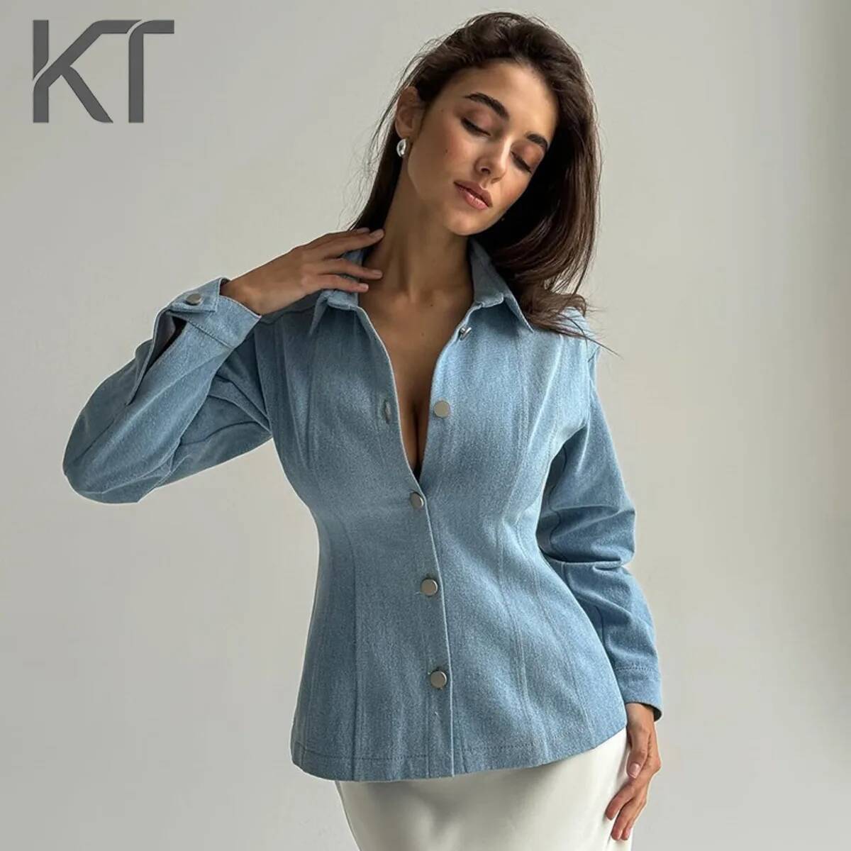 KT Vintage Waist Cinching Deni - Women Fashion Blouse recension och pris