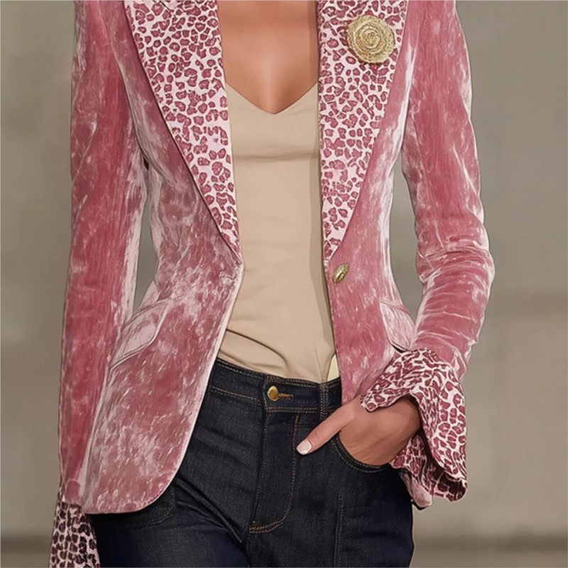 Luxury Solid Color Velvet Blaz - Velvet Blazer Women recension och pris
