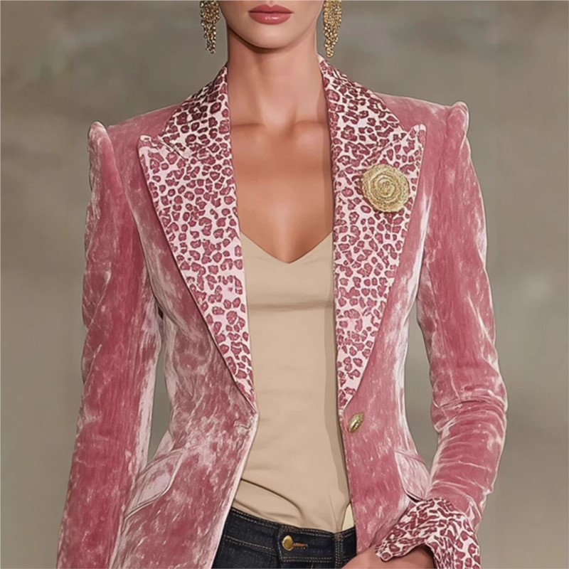Luxury Solid Color Velvet Blaz - Velvet Blazer Women recension och pris