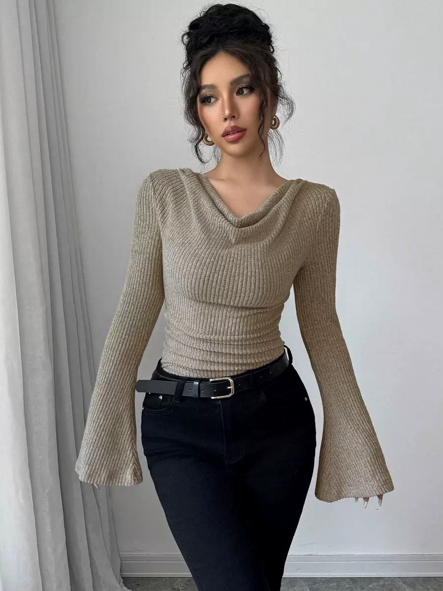 Women Blouse Off Shoulder Cowl - Women Fashion Blouse recension och pris