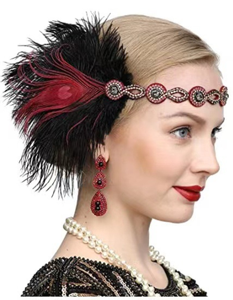 Peacock Feather Elastic Hair B - Women'S Fashion Of The 1920S recension och pris