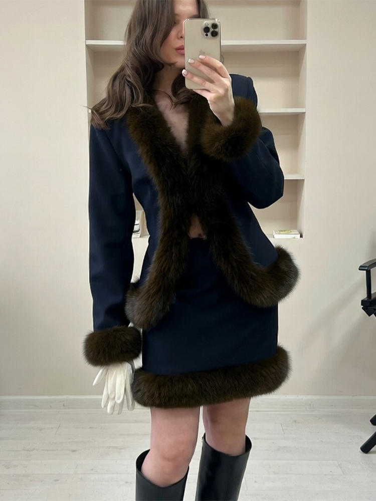 Women's Fur Patchwork Skirt Su - Women'S Fashion Essentials recension och pris