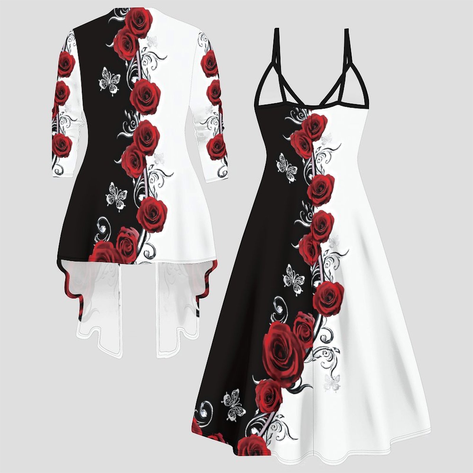Print Two Piece Set Women Midi - Women'S Fashion Essentials recension och pris