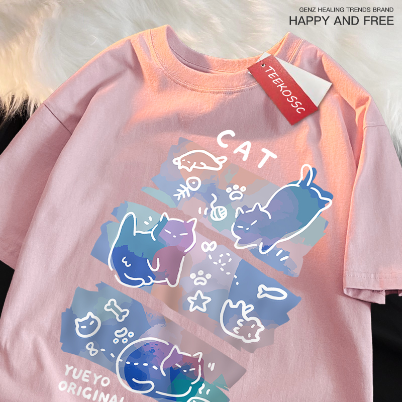 Fun Mischievous Cat Print Japa - Women Fashion Blouse recension och pris